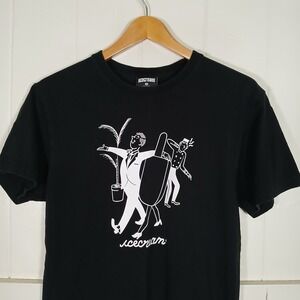 Icecream Graphic T-Shirt Mens Size‎ M Black Short Sleeve Popsicle Streetwear Tee